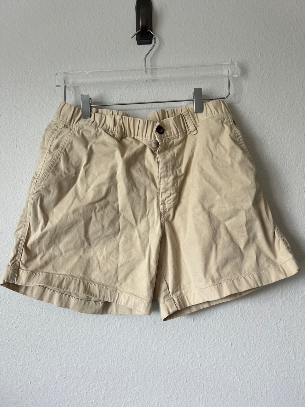 Bear Bottom Shorts Mens Large Beige 5.5 Inseam Hiking Camping Elastic Waist